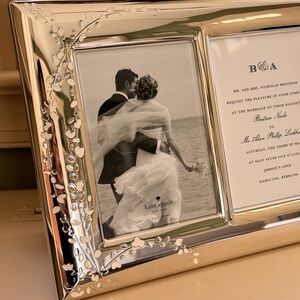 Kate Spade x Lenox Silver Plated Double Invitation Wedding Frame Gardner street